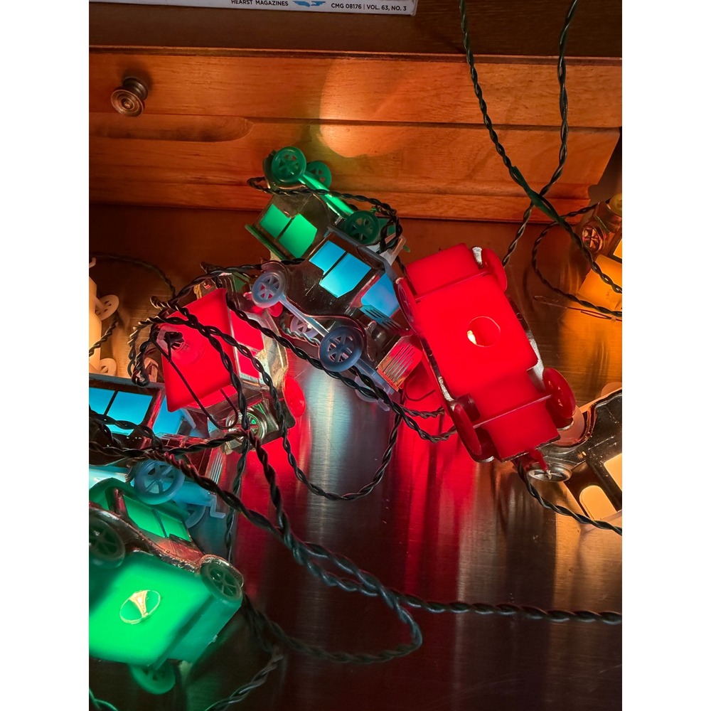 Vintage Antique Car Trolley Christmas String Lights Multi Color Holiday Decor‎